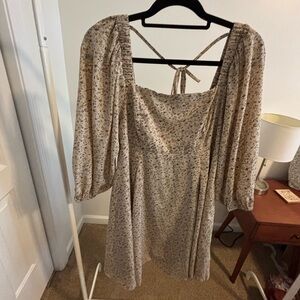 She + Sky Puff Sleeve Floral Dress